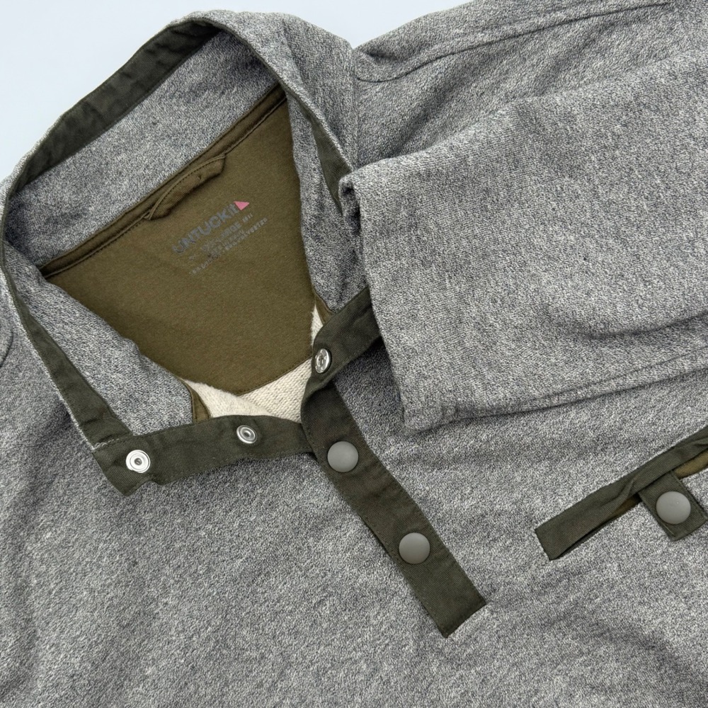 UNTUCKit Parkson Grey‎ Heather Snap Pullover Sweatshirt Mens 3XL 41232
